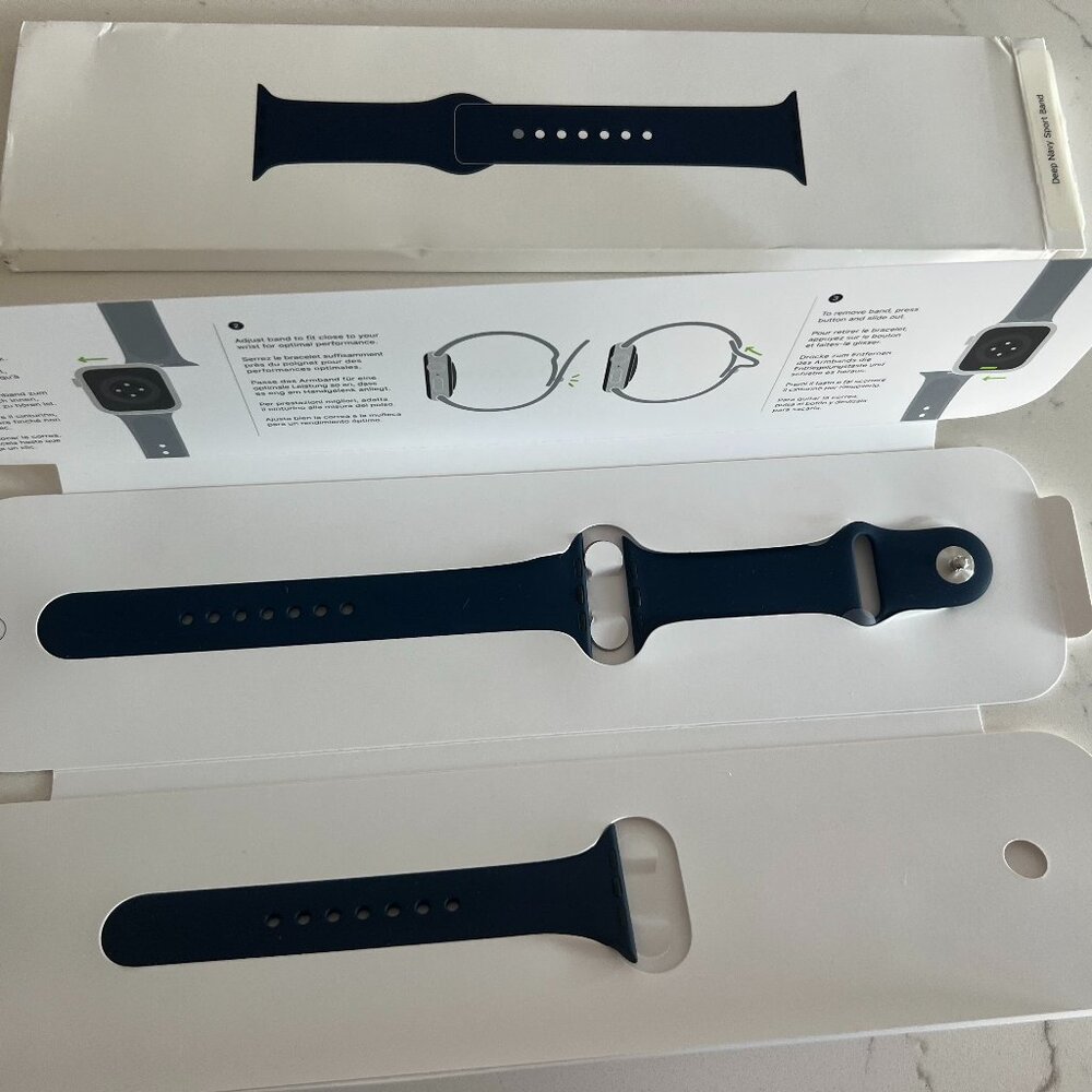 Authentic Apple watchband in true navy  size 42-45